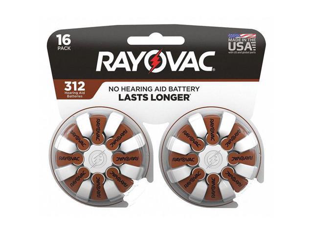 Photos - Chandelier / Lamp Rayovac 312-16 Hearing Aid Battery, Size 312, Brown, PK16 L312ZA-16ZM 
