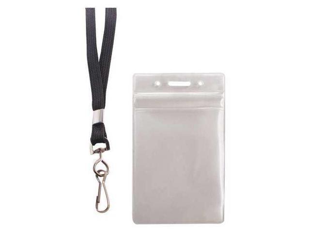 Advantus ID Holder/Lanyard Combo Pack - Vertical - Vinyl - 20 / Pack - Black/Clear AVT91131