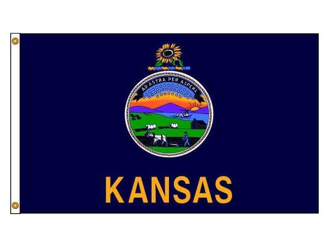 ANNIN FLAGMAKERS 141880 Kansas Flag,5x8 Ft,Nylon