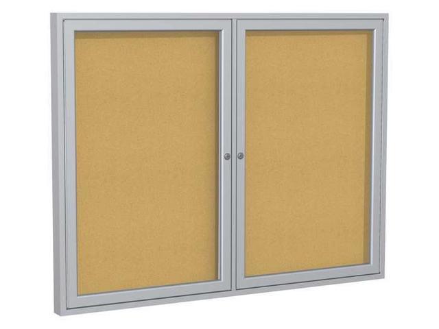GHENT PA23648K Enclosed Cork Bulletin Board 36x48', 2 Door