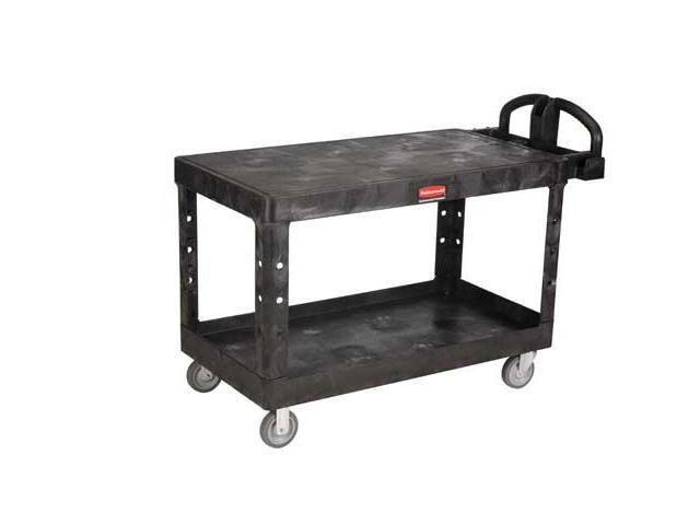 RUBBERMAID FG454500BLA Raised Handle Utility Cart 750 lb. Capacity, 54'L x