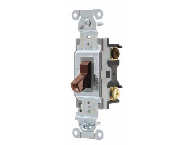 Wall Switch,20A,Brown,1 HP,3-Way Switch HUBBELL WIRING DEVICE-KELLEMS CSB320