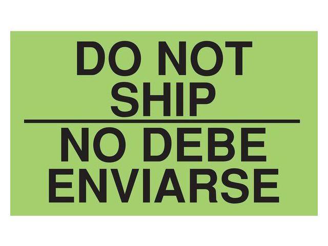 TAPECASE 16U925 3' x 5' Adhesive Back Bilingual Shipping Labels, Do Not Ship/No
