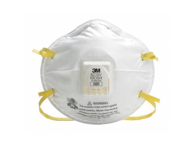 3M 8210V Industrial Particulate Respirator with Valve, N95 - 1 Box (10 Units)