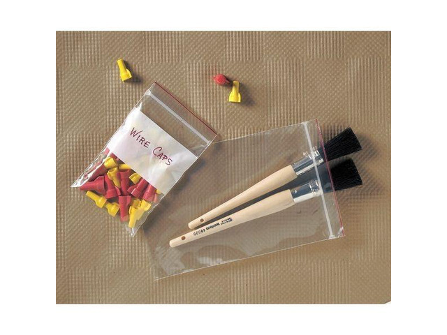MINIGRIP MGRL2P0505 Reclosable Bag, Zip Seal, 5 in L, 5 in W, 2 mil Thick, Low
