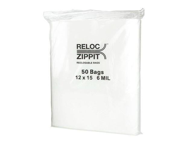 Photos - Other Garden Tools RELOC ZIPPIT 6R1215 Reclosable Poly Bag 6-MIL, 12'x 15', Clear