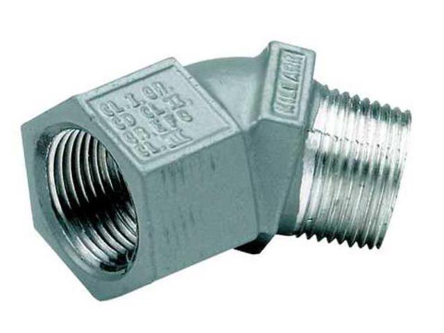 HUBBELL KILLARK MF-45-1WW IMC 45 Deg Elbow, 1/2 in, Threaded, Aluminum, Powder