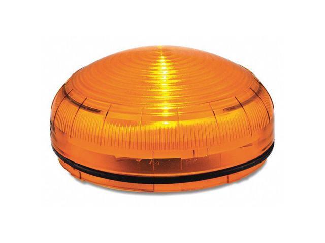 FEDERAL SIGNAL SLM350A Warning Light, Amber, 3 29/32 in Lens Dia., 1 43/64 in