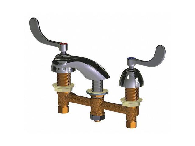 CHICAGO FAUCET 404-E70-317XKAB Manual Low Arc Bathroom Faucet, 8' Mount,