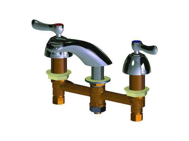 CHICAGO FAUCET 404-E70ABCP Manual Low Arc Bathroom Faucet, 8' Mount, Polished