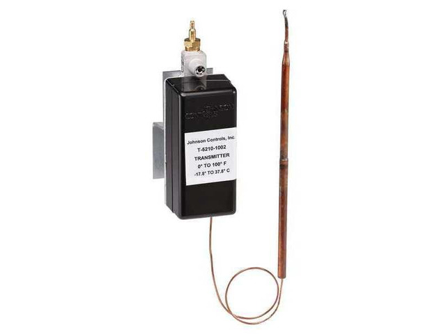 JOHNSON CONTROLS T-5210-1113 Pneumatic Temperature Transmitter, Duct, Flange,