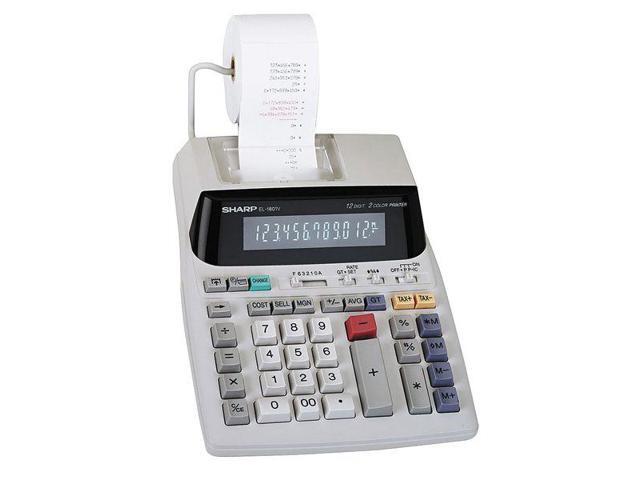 Sharp EL1801V Two-Color Printing Calculator, 12-Digit Fluorescent, 2-color Printing (Black/Red)