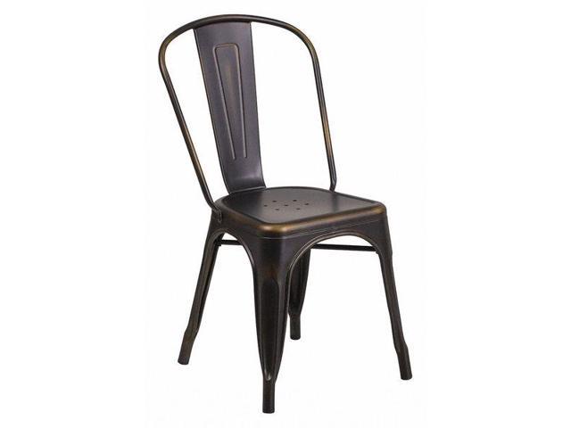 Photos - Garden Furniture Flash Furniture Distressed Metal Indoor Stackable Chair, Copper ET-3534-CO 