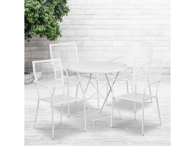 Photos - Garden Furniture Flash Furniture Oia Indoor-Outdoor 30' Round Steel Folding Patio Table Set 