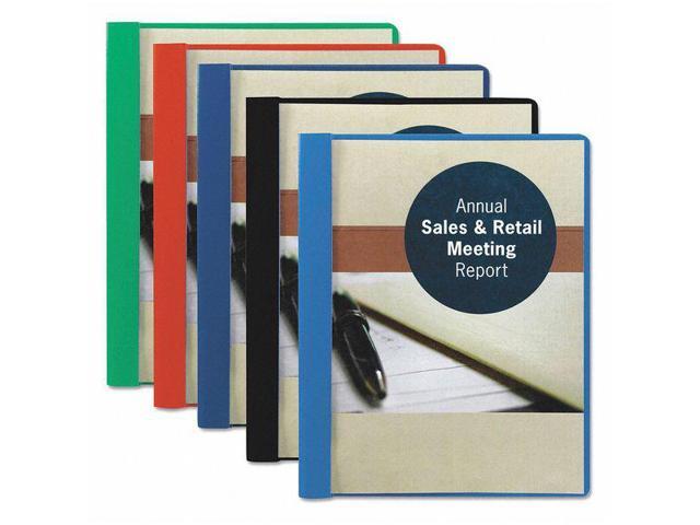 Smead Poly Report Cover Tang Clip Letter 1/2' Capacity Clear/Dark Blue 25/Box