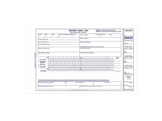Rediform S5031NCL Driver's Daily Log 5-3/8 x 8-3/4 Carbonless Duplicate 31 Sets/Book