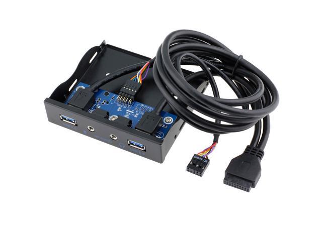 Tianxunda 2 Port USB 3.0 USB3.0 HUB 3.5' 3.5 Inch Front Panel Audio Cable Adapter