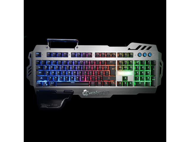 PK-900 Professional Gaming Keyboard 3 LED Backlit Modes with Phone Holder Mechanical FEEL 104 Keys Waterproof for PC Laptop
