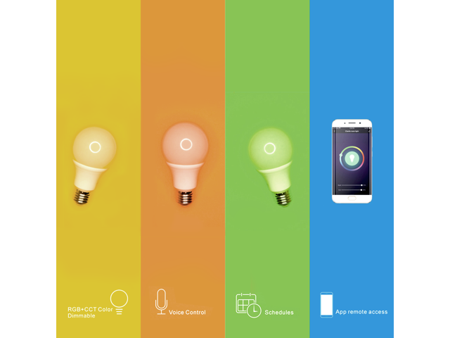 Smart WiFi LED Light Bulb, Works with Alexa and Google Assistant, 9W (60W Equivalent) RGBW LED Bulb, No Hub Required, Mobile App Remote Control,...