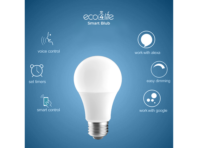 Smart WiFi LED Light Bulb, Works with Alexa and Google Assistant, 9W (60W Equivalent) RGBW LED Bulb, No Hub Required, Mobile App Remote Control,...