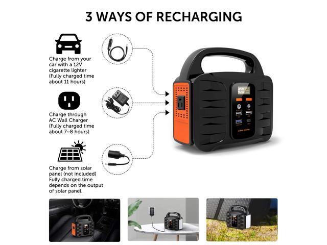 Portable Rechargeable 155Wh/42000mAh Power Station with Multiple Charging Ports/Outlets & Foldable Water Proof Solar Panel Charger, Backup...