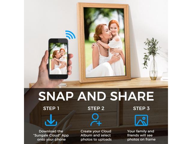 Sungale 21.5 True Cloud Frame with Editable Cloud Albums - IPS LCD Screen - 20GB Free Cloud Storage - Computer or App Remote Manage - 32GB Storage...