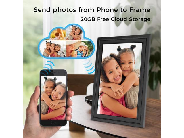 Sungale 10.1 True Cloud Frame with Editable Cloud Albums, IPS HD Touch Screen, 20GB Free Cloud Storage, Computer or App Remote Manage, Easy Setup,...