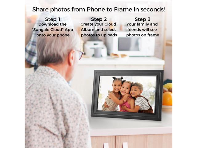 Sungale 10.1 True Cloud Frame with Editable Cloud Albums, IPS HD Touch Screen, 20GB Free Cloud Storage, Computer or App Remote Manage, Easy Setup,...