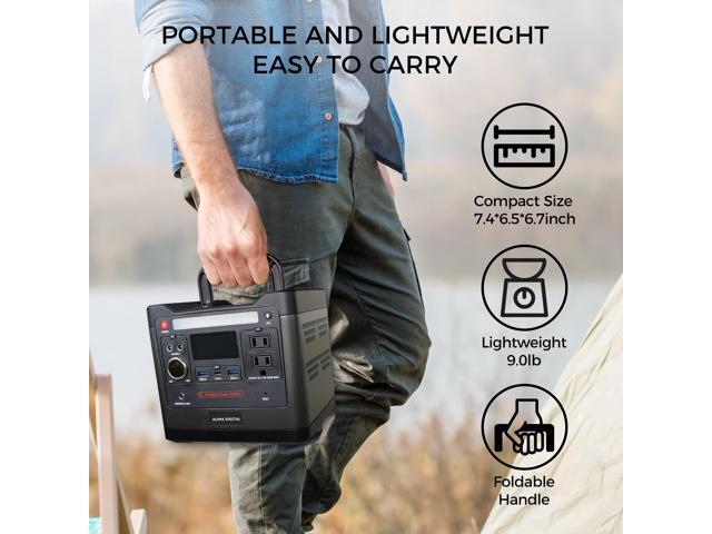 ALPHA DIGITAL 320W Outdoor Portable Power Station, 298Wh/93120mAh, LiFePO4 Lithium Battery Outdoor Emergency Power Backup, 110V/320W AC Outlet, 12V...