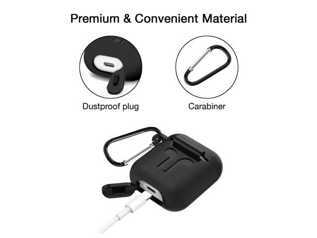 Airpod Protective Case, Airpod Earbuds/Headphones Protective Cover Silicone Skin, Precision Size, 3mm skin, 360 protection, metal Keychain hook,...