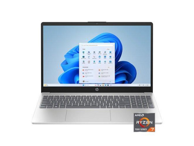 HP 15.6' Touch FHD Laptop Ryzen 7-7730U, 16GB RAM, 512GB SSD - Silver 15-fc0225dx