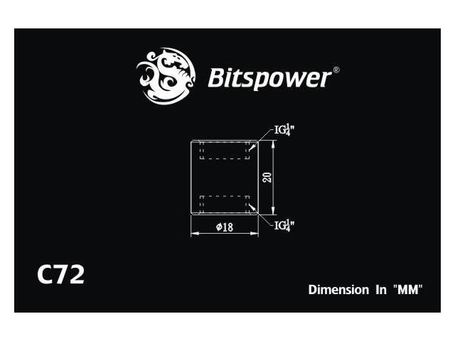 Bitspower G1/4' Female to Female Extender, 20mm, Silver Shining