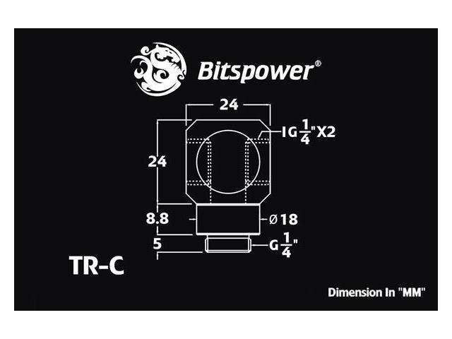 Bitspower BP-TR-C G1/4' Silver Shining T-Rotary IG1/4'X2 Extender