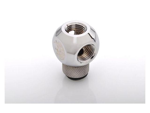 Bitspower G1/4' Q-Rotary Extender Fitting with Triple G1/4' Female Ports, Rotary, Silver Shining