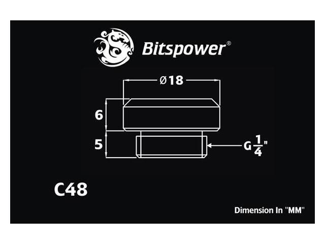 Bitspower G1/4' to Multi-Link Mini Adapter Fitting for 12mm OD Rigid Tubing (For Use with Bitspower Rigid Tubing Only), Black Sparkle