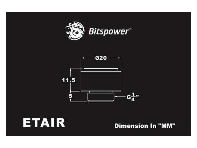 Bitspower G1/4' Air Exhaust Fitting, Black Sparkle