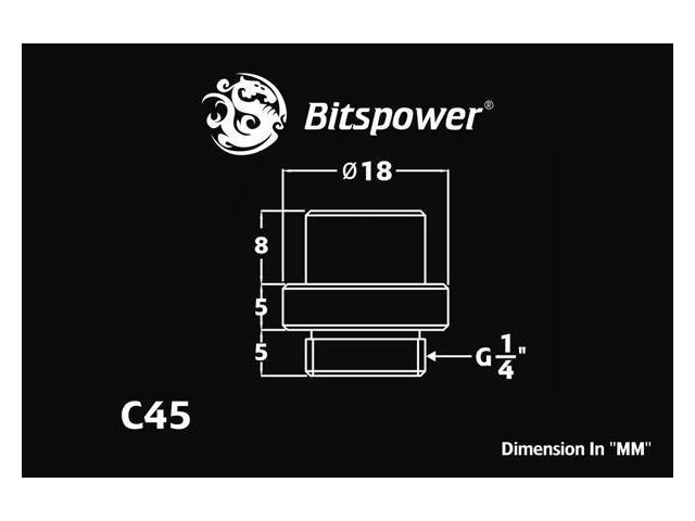 Bitspower G1/4' Anti-Cyclone Adapter, Black Sparkle