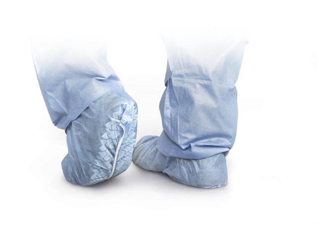 Medline CRI2003 Polypropylene Non-Skid Shoe Covers, Blue, X-Large Case of 100 EA