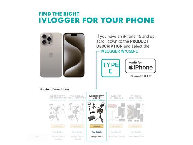 Movo iVlogger Vlogging Smartphone/iPhone Video Kit W/ Tripod, Mic, LED Light - Compatible YouTube & Influencer Kit for Content Creators Movo