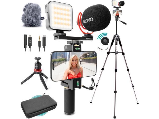 Movo iVlogger-PRO Vlogging Kit with Full Tripod for iPhone/Android - YouTube Starter Kit for Content Creators - Accessories: Phone Tripod, Phone...