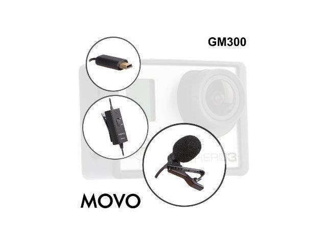 Movo GM300 Battery Powered Lavalier Lapel Clip-on Omnidirectional Condenser Microphone for GoPro HERO3, HERO3+ and HERO4 Black, White and Silver...