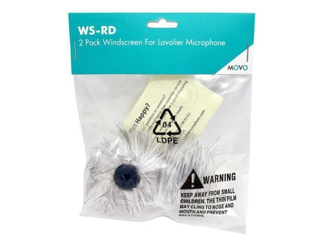 Movo WS-RD8?Dual-Layered Furry Lavalier Microphone Windscreen Fitted for 8mm Lav Mics (2 Pack)