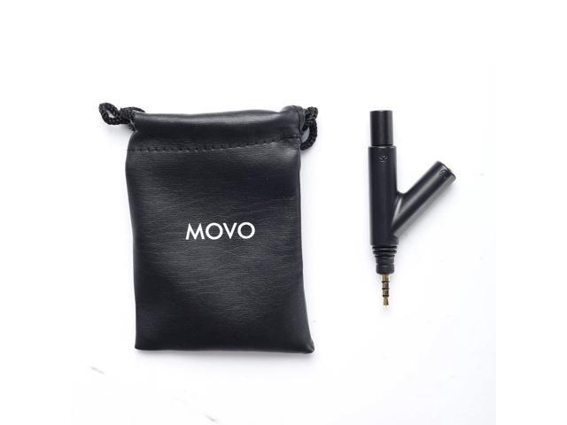 Movo MA1000 V-Shape TRRS Omni-Directional Microphone with Headphone Monitoring Jack for iPhone, iPad, Android Smartphones and Tablets