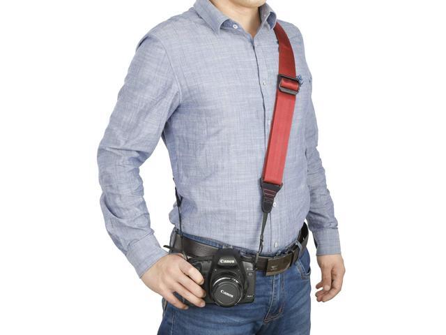 Movo NS-203 Ultrasoft Nylon-Webbed Shoulder/Sling Camera Strap with Anti-Fatigue Gel Neck Pad for Cameras & Binoculars (Coral)