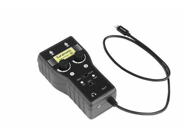 Saramonic SmartRig+ Di 2-Channel XLR & 3.5mm Microphone Mixer + 6.3mm Guitar Audio Interface with Phantom Power & MFi Certified Lightning Connector...