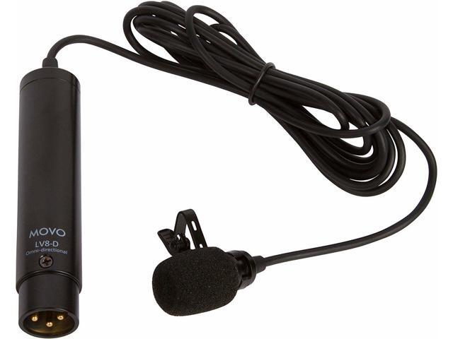 Movo LV8-D XLR Premium 48V Phantom Power Lavalier Directional Microphone, with Lapel Clip and Windscreen