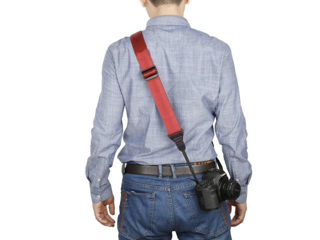 Movo NS-203 Ultrasoft Nylon-Webbed Shoulder/Sling Camera Strap with Anti-Fatigue Gel Neck Pad for Cameras & Binoculars (Coral)