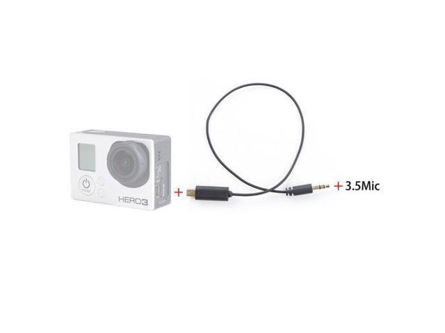 Movo CFP-2 3.5mm TRS (Male) Microphone/Headphone Input Jack to/ for GoPro HERO3, HERO3+ & HERO4 Black, White & Silver Editions