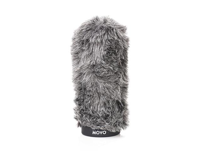 Movo WS-G160 Furry Rigid Windscreen for Microphones 18-23mm in Diameter and up to 6.3' (16cm) Long - Dark Gray