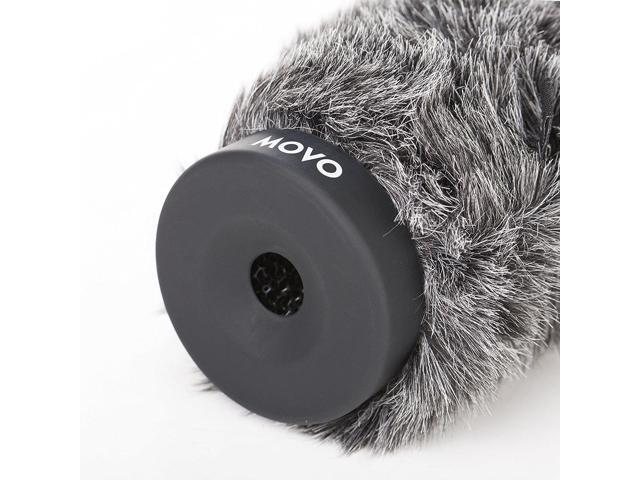 Movo WS-G160 Furry Rigid Windscreen for Microphones 18-23mm in Diameter and up to 6.3' (16cm) Long - Dark Gray
